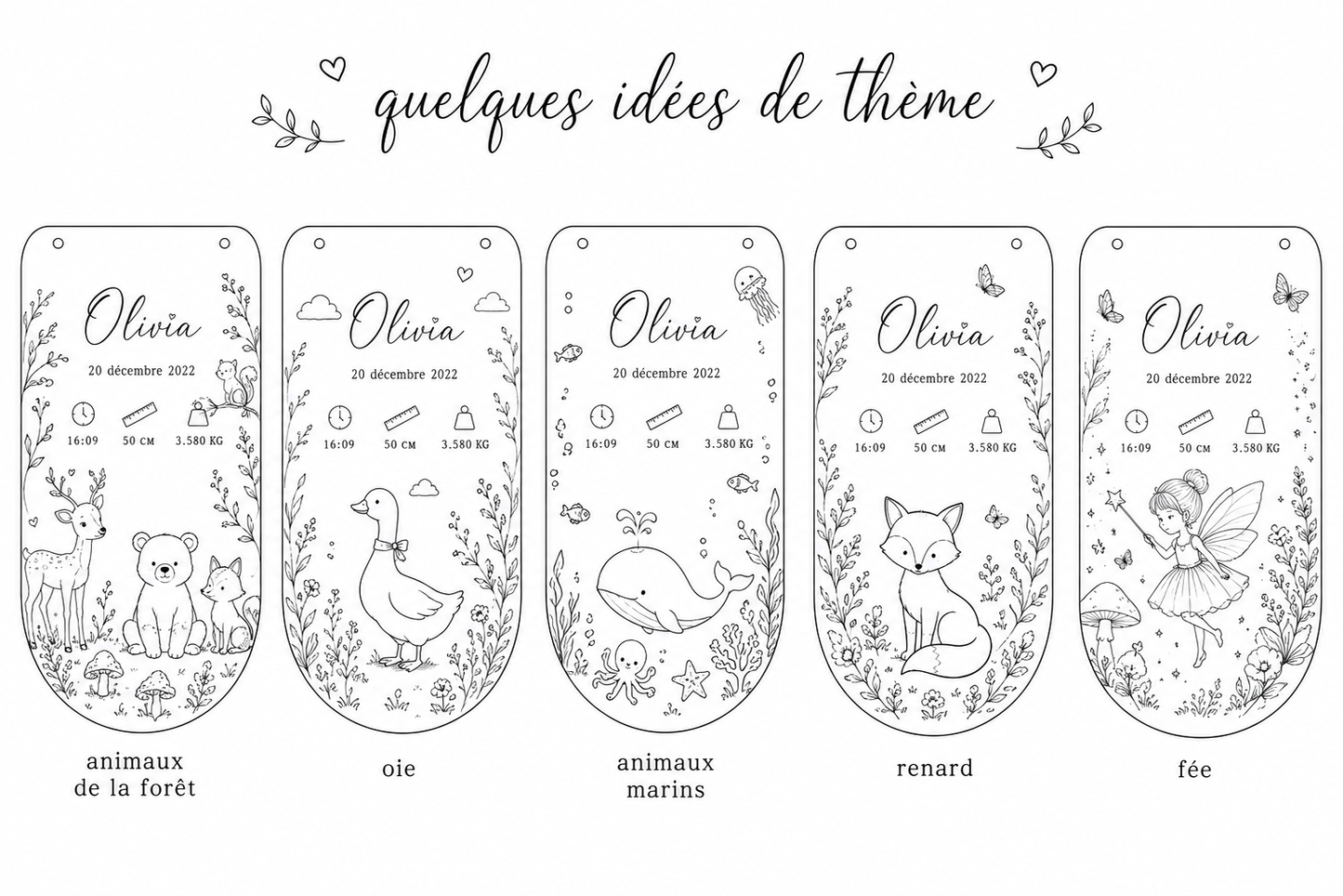Pancarte de naissance à thème