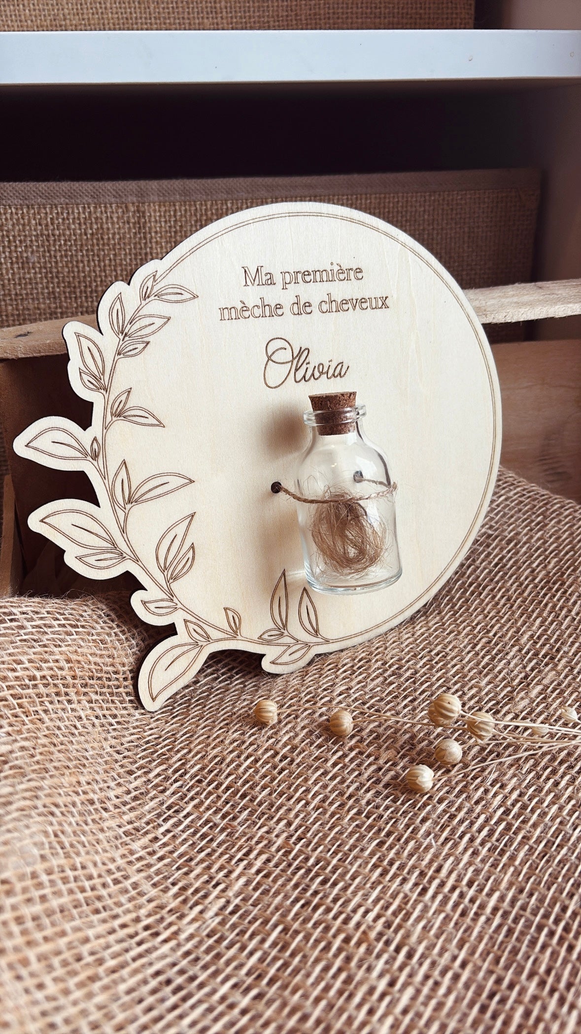 Plaque « ma première mèche de cheveux »