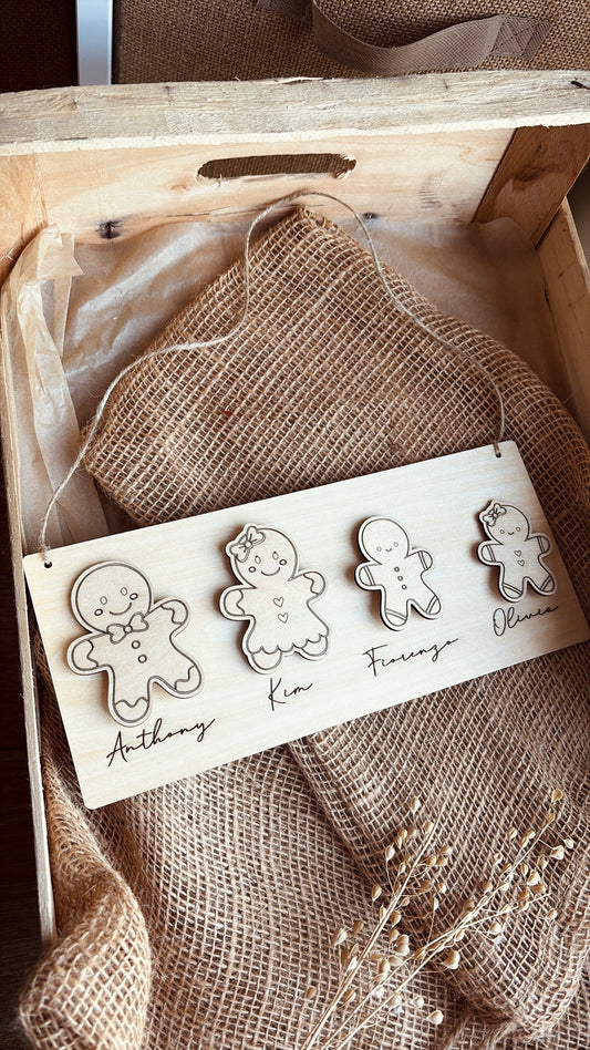 Pancarte famille biscuit de Noël