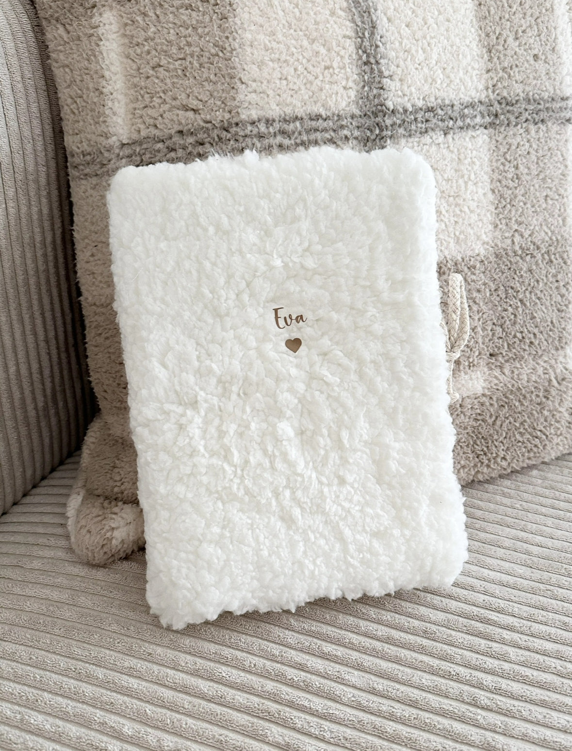 Protège carnet Teddy écru