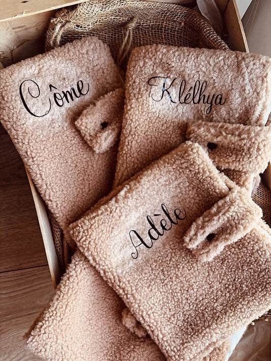 Protège carnet de santé Teddy beige